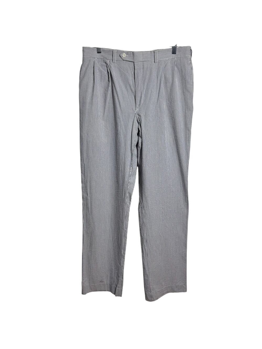Charleston Khakis Mens 36R Seersucker Stripe Pleated Pants‎ USA Made Preppy